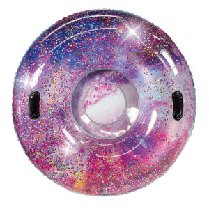 48-inch Galaxy Glitter Snow Tube - Deep Space Pink Glitter